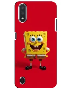 Чехол для Samsung Galaxy M01 Core (A013F) с картинкой «Спанч Боб на красном»