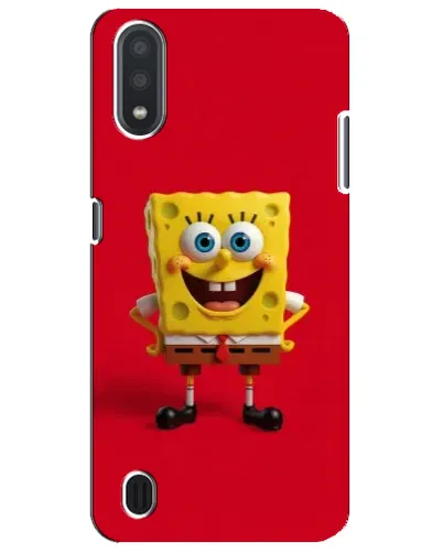 Чехол для Samsung Galaxy M01 Core (A013F) с картинкой «Спанч Боб на красном»