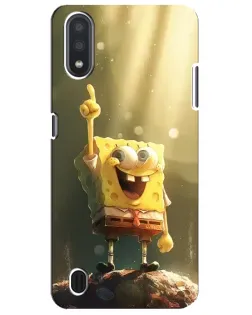 Чехол для Samsung Galaxy M01 Core (A013F) с картинкой «Сияющий Спанч Боб»