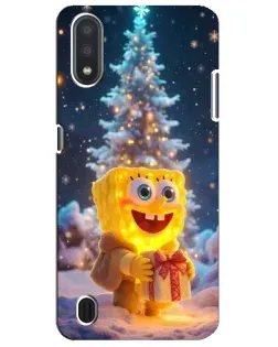 Чехол для Samsung Galaxy M01 Core (A013F) с картинкой «Рождественский Спанч Боб»