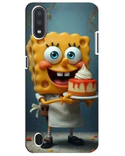Чехол для Samsung Galaxy M01 Core (A013F) с картинкой «Повар Спанч Боб»
