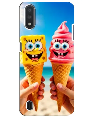 Чехол для Samsung Galaxy M01 Core (A013F) с картинкой «Спанч Боб мороженое»
