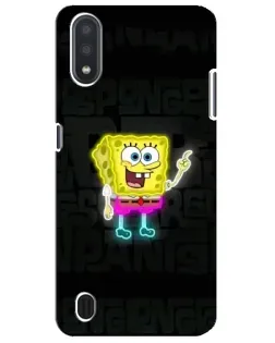 Чехол для Samsung Galaxy M01 Core (A013F) с картинкой «Неоновый Губка Боб»