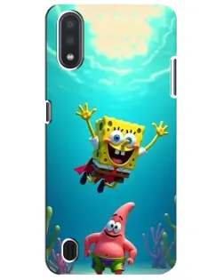 Чехол для Samsung Galaxy M01 Core (A013F) с картинкой «Спанч Боб под водой»