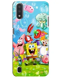 Чехол для Samsung Galaxy M01 Core (A013F) с картинкой «Губка Боб и друзья»