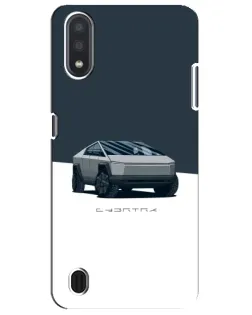 Чехол для Samsung Galaxy M01 Core (A013F) с картинкой «Серебристый Cybertruck Tesla»
