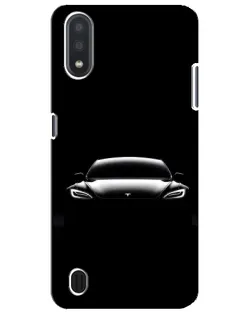Чехол для Samsung Galaxy M01 Core (A013F) с картинкой «Фары Tesla Night»