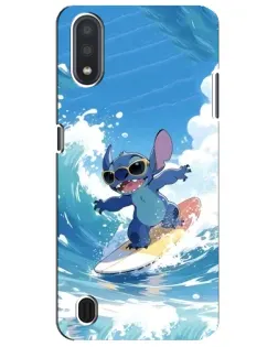Чехол для Samsung Galaxy M01 Core (A013F) с картинкой «Стич на волне»