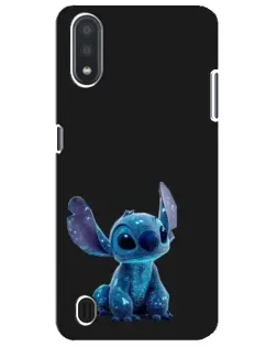 Чехол для Samsung Galaxy M01 Core (A013F) с картинкой «Стич на черном»