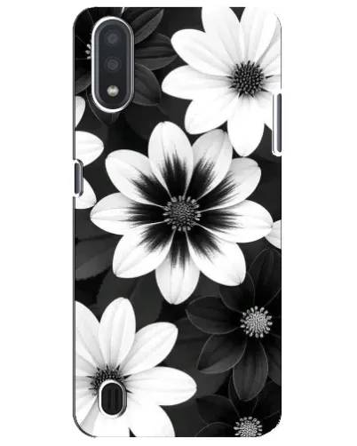 Чехол для Samsung Galaxy M01 Core (A013F) с картинкой «Монохромные астры»