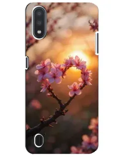 Чехол для Samsung Galaxy M01 Core (A013F) с картинкой «Розовый цвет сердце на фоне заката» Чехол для Samsung Galaxy M01 Core (A013F) с картинкой «Розовый цвет сердце на фоне заката»