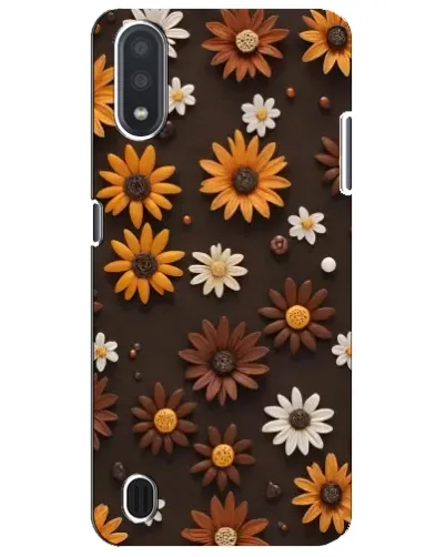 Чехол для Samsung Galaxy M01 Core (A013F) с картинкой «Узор из маленьких подсолнухов»