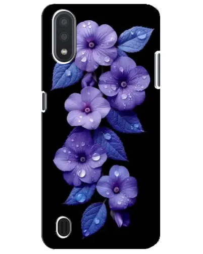 Чехол для Samsung Galaxy M01 Core (A013F) с картинкой «Фиолетовые цветы с росою»