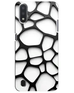 Чехол для Samsung Galaxy M01 Core (A013F) с картинкой «Белая объемная сетка»