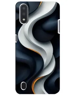 Чехол для Samsung Galaxy M01 Core (A013F) с картинкой «Объемные черно-белые ленты»