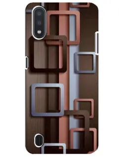 Чехол для Samsung Galaxy M01 Core (A013F) с картинкой «Коричневые объемные квадраты»