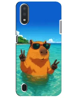 Чехол для Samsung Galaxy M01 Core (A013F) с картинкой «Морская капибара»