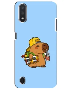 Чехол для Samsung Galaxy M01 Core (A013F) с картинкой «Капибара на скейте»