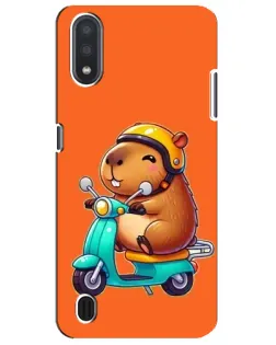 Чехол для Samsung Galaxy M01 Core (A013F) с картинкой «Капибара на скутере»