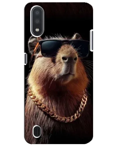 Чехол для Samsung Galaxy M01 Core (A013F) с картинкой «Капибара золотая цепь»