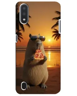 Чехол для Samsung Galaxy M01 Core (A013F) с картинкой «Капибара с пиццей»