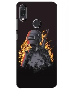 Чехол для Samsung Galaxy M01s с картинкой «PUBG — огненный силуэт»