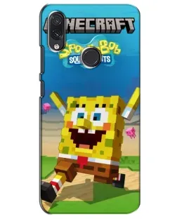 Чехол для Samsung Galaxy M01s с картинкой «Губка Боб Minecraft»