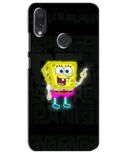 Чехол для Samsung Galaxy M01s с картинкой «Неоновый Губка Боб»