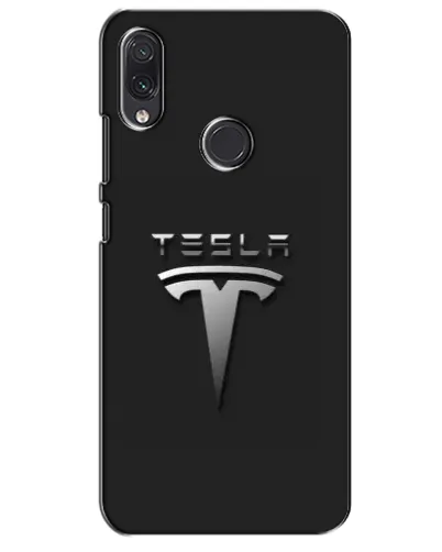 Чехол для Samsung Galaxy M01s с картинкой «Стальной логотип Tesla»