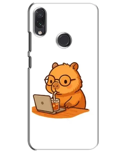 Чехол для Samsung Galaxy M01s с картинкой «Капибара с ноутбуком»