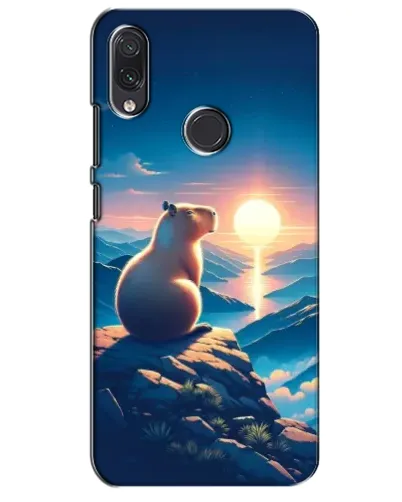 Чехол для Samsung Galaxy M01s с картинкой «Закат солнца с капибарой»