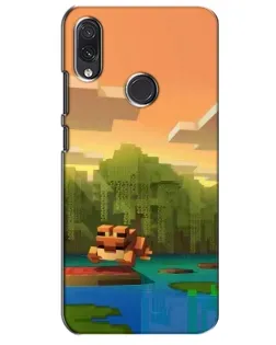 Чохол для Samsung Galaxy M10s з картинкою «Майнкрафт захід сонця»