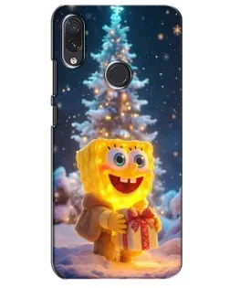 Чехол для Samsung Galaxy M10s с картинкой «Рождественский Спанч Боб»