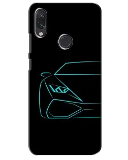 Чохол для Samsung Galaxy M10s з картинкою «Блакитний силует Lamborghini»