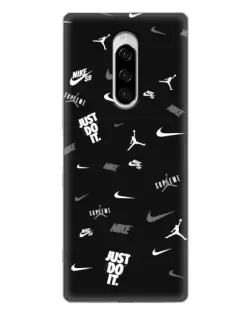 Чехол для Sony Xperia 1 с картинкой «Nike Black Pattern» Чехол для Sony Xperia 1 с картинкой «Nike Black Pattern»