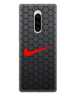 Чехол для Sony Xperia 1 с картинкой «Nike — карбоновая сетка»