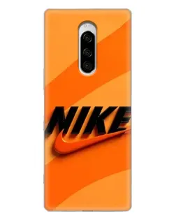 Чехол для Sony Xperia 1 с картинкой «Оранжевый драйв Nike»