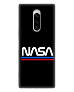 Чехол для Sony Xperia 1 с картинкой «NASA — классика Red Blue»
