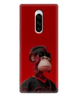 Чехол для Sony Xperia 1 с картинкой «Bored Ape в красном»