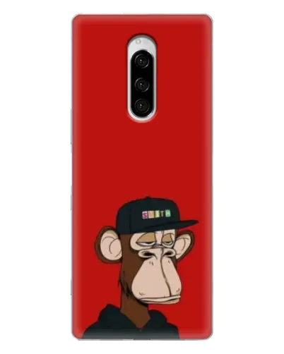 Чехол для Sony Xperia 1 с картинкой «Bored Ape — красный фон» Чехол для Sony Xperia 1 с картинкой «Bored Ape — красный фон»
