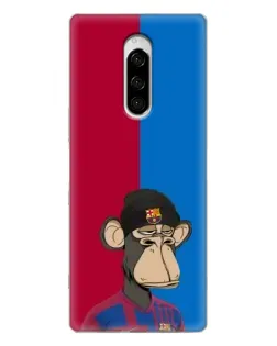 Чехол для Sony Xperia 1 с картинкой «Bored Ape — фанат Барсы»