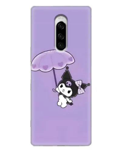 Чехол для Sony Xperia 1 с картинкой «Kuromi с зонтиком»