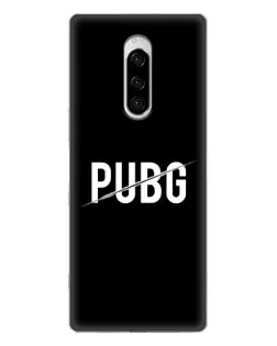 Чехол для Sony Xperia 1 с картинкой «PUBG — белый логотип»