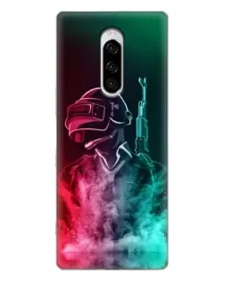 Чехол для Sony Xperia 1 с картинкой «PUBG — огненный воин»