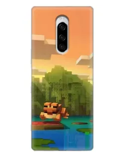 Чехол для Sony Xperia 1 с картинкой «Майнкрафт закат солнца» Чехол для Sony Xperia 1 с картинкой «Майнкрафт закат солнца»