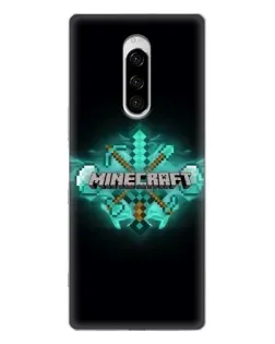 Чехол для Sony Xperia 1 с картинкой «Minecraft Diamond лого» Чехол для Sony Xperia 1 с картинкой «Minecraft Diamond лого»