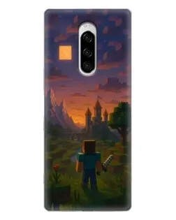 Чехол для Sony Xperia 1 с картинкой «Стив у башни» Чехол для Sony Xperia 1 с картинкой «Стив у башни»