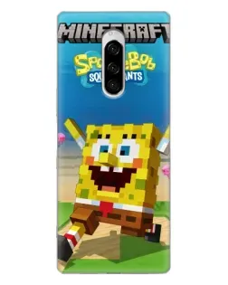 Чехол для Sony Xperia 1 с картинкой «Губка Боб Minecraft» Чехол для Sony Xperia 1 с картинкой «Губка Боб Minecraft»