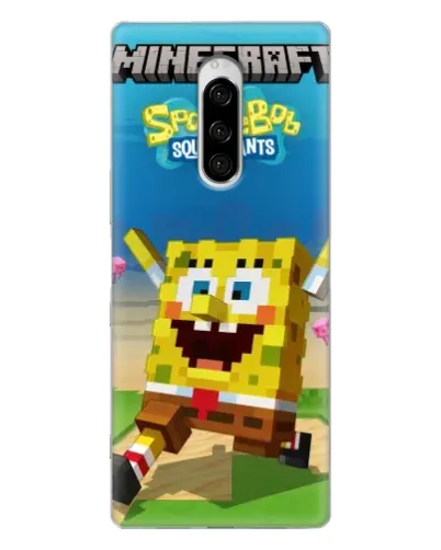 Чехол для Sony Xperia 1 с картинкой «Губка Боб Minecraft» Чехол для Sony Xperia 1 с картинкой «Губка Боб Minecraft»