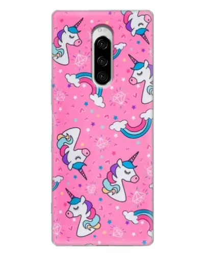 Чехол для Sony Xperia 1 с картинкой «Unicorn паттерн розовый» Чехол для Sony Xperia 1 с картинкой «Unicorn паттерн розовый»